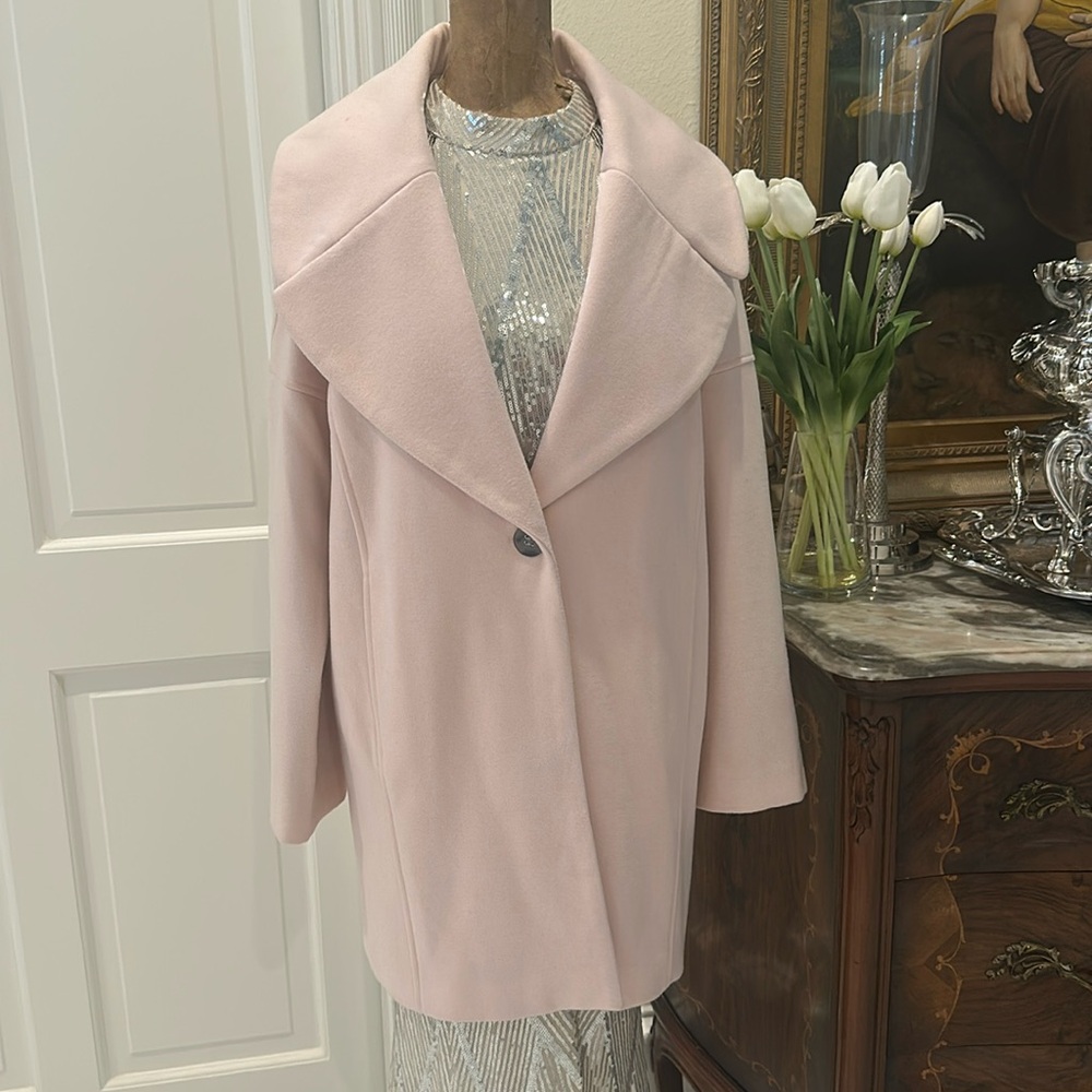 Soft pink wool coat by Calvin Klein, size medium, NWOT